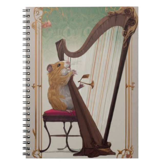 Carnet Hamster Harpist Notebook – Elegant Music (Devant)