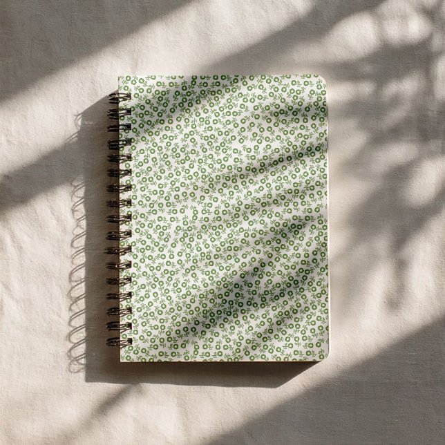 Carnet  Hand-drawn ditsy Sage Green Daisies – Mini Floral (Créateur téléchargé)