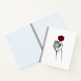 Carnet Hand Holding Rose Minimal Art – Elegant Floral Jou