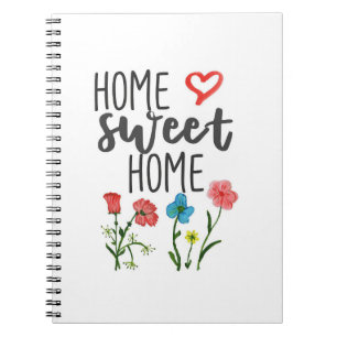 Carnet Happiness Quote Home Sweet Home Flowers