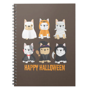 Carnet Happy Halloween Chiens Carlins mignonnes Amoureux
