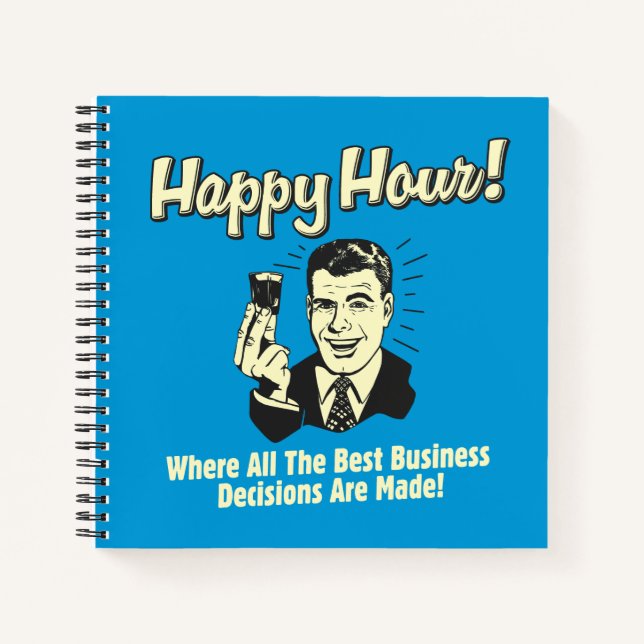 Carnet Happy Hour : Les meilleures décisions commerciales (Devant)