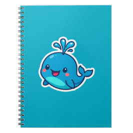Carnet Happy Kawaii Baleine Sticker - mignon ami Océan