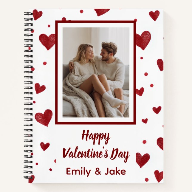 Carnet Happy Valentine's Day Custom Photo Notebook (Devant)