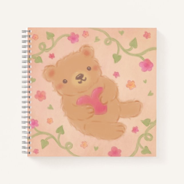 Carnet Happy Valentine's Day with Teddy Bear (Devant)