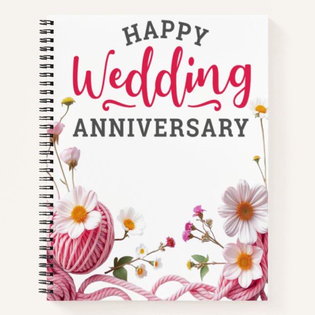 Carnet Happy wedding anniversary  (Devant)