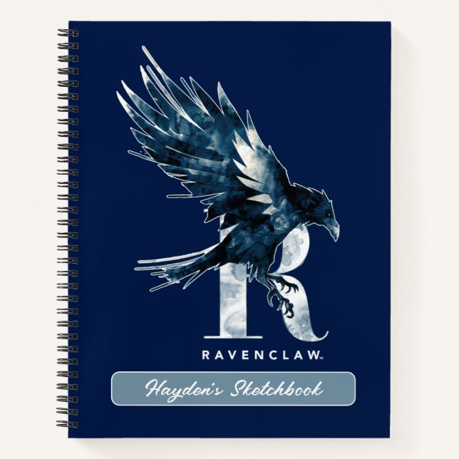Carnet Harry Potter | RAVENCLAW™ Raven Aquarelle Dessin (Devant)