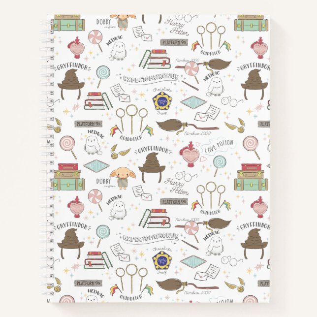 Carnet HARRY POTTER™ Tiny Magic Pattern (Devant)