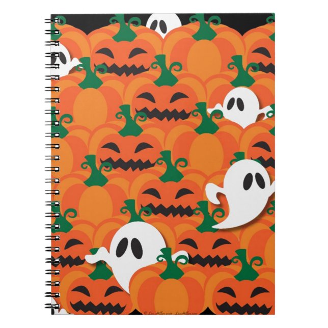 Carnet Haunted Halloween Citrouille Patch Ghosts (Devant)