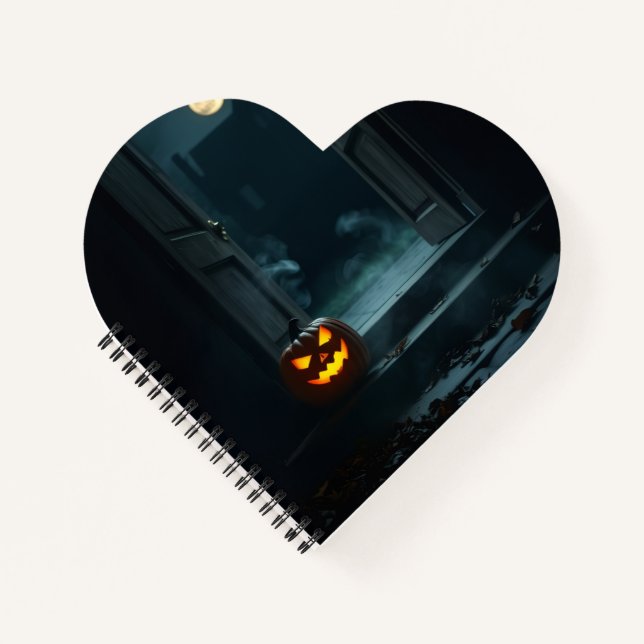 Carnet Haunted Pumpkin Doorway Halloween Notebook (Devant)