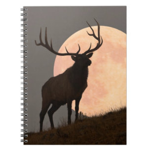 Carnet Hausse majestueuse d'élans et de Pleine lune de