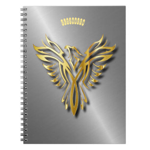 Carnet Hautement Golden Phoenix Gold Flames Avec Ombres
