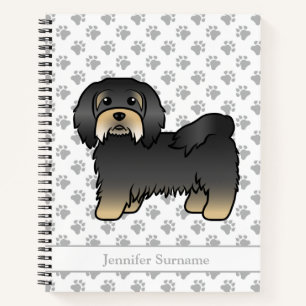 Carnet Havanais noir et feu Chien de dessin animé mignon