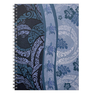 Carnet Hawaïen Blue Tapa et Honu