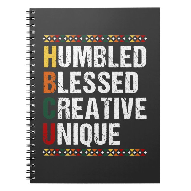 Carnet HBCU Fier Noir instruit Étudiant Historique (Devant)