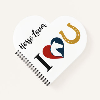 Carnet Heart Shaped Spiral Bound Notebook for Horse Lover