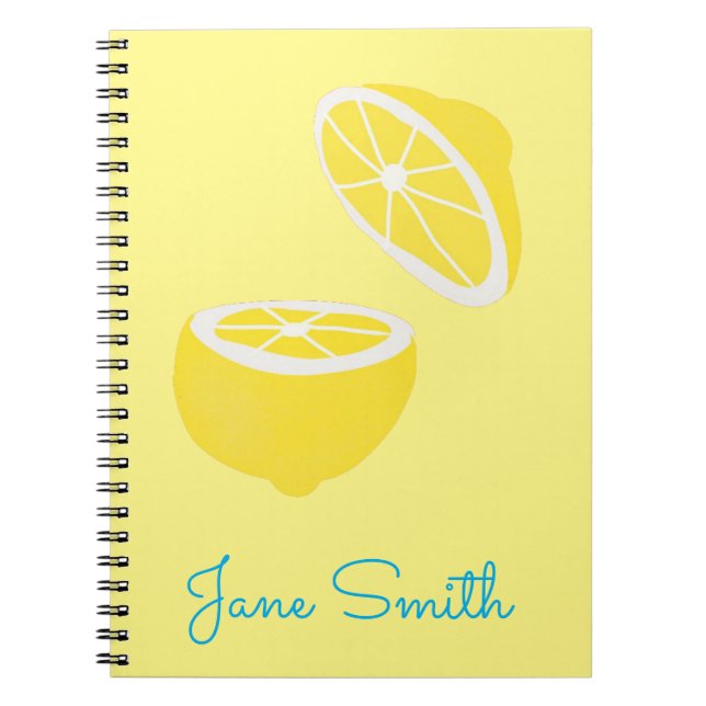 Carnet Hello Lemon jaune moderne fruit (Devant)