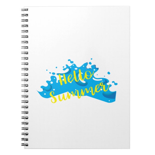 Carnet Hello Summer, Waves Graphic, Cool White (Devant)