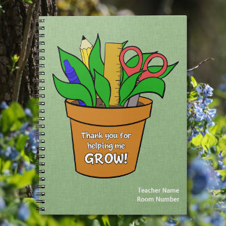 Carnet Helping me Grow Teacher Gift Spiral Photo Notebook