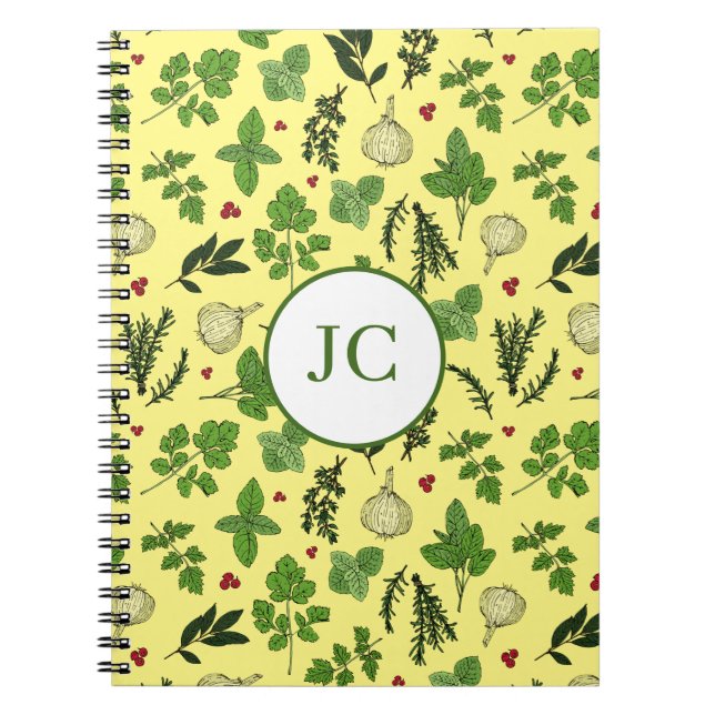 Carnet Herb Garden Cuisine culinaire Herbe Motif (Devant)