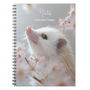 Carnet Hérisson adorable parmi les fleurs du printemps