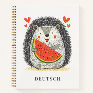 Carnet Hérisson Mignon Aime Pastèque