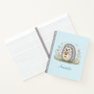 Carnet Hérisson mignon avec lanterne