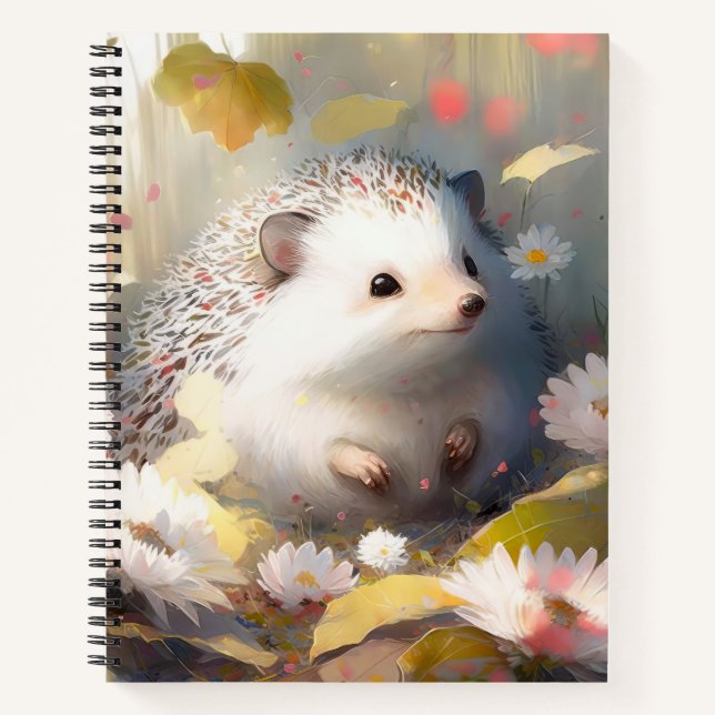 Carnet Hérisson Portrait Animal Peinture Forêt Faune (Devant)