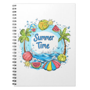 Carnet Heure d'été - Heure d'été Plage Illustration