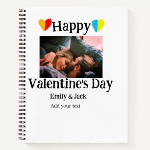 Carnet Heureuse Sainte-Valentin ajouter nom de couple pho