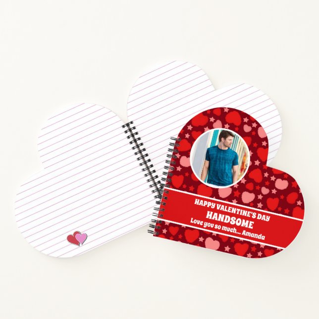 Carnet Heureuse Sainte-Valentin Handsome Photo personnali (Intérieur)