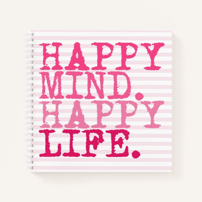 Carnet HEUREUX ESPRIT. BONNE VIE. | Citation amusante (Devant)
