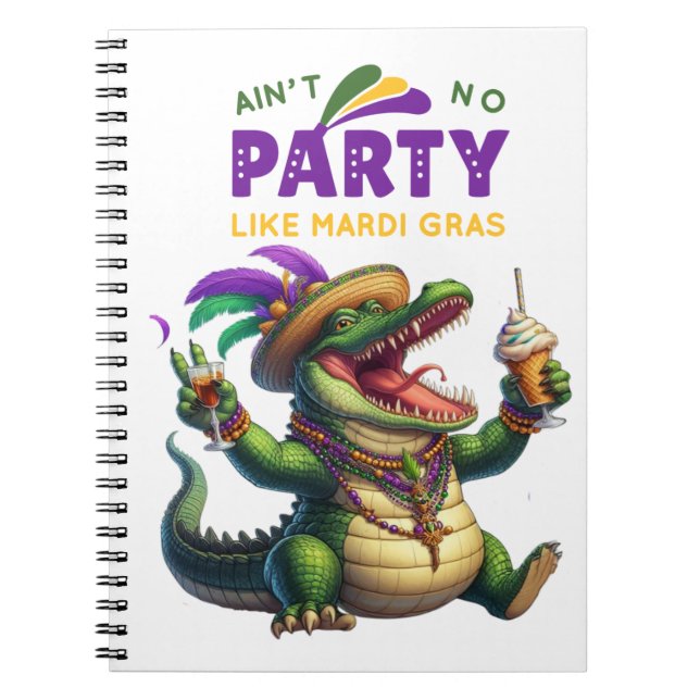 Carnet Heureux Mardi Gras Alligator (Devant)