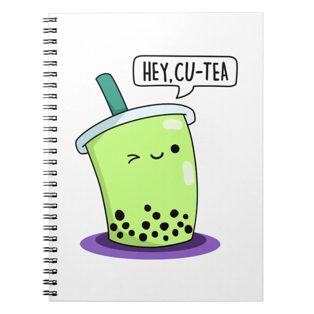 Carnet Hey Cu Tea Drôle Boba Tea Pun (Devant)