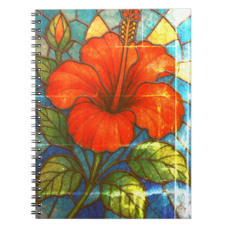 Carnet Hibiscus en verre tendu