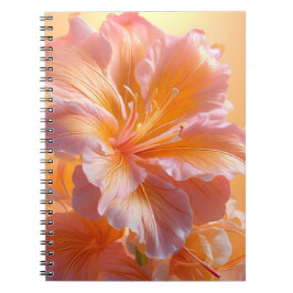 Carnet Hibiscus Floral Foncé de Pêche