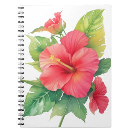 Carnet Hibiscus rose Aquarelle
