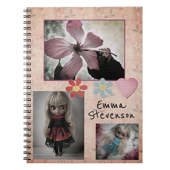 Carnet Hibiscus rose fleur tropicale été floral exotique (Devant)