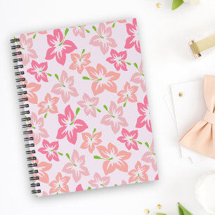 Carnet Hibiscus rose, Fleurs roses, Motif de fleurs