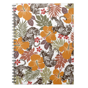 Carnet Hibiscus tiger motif