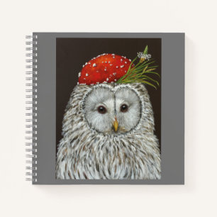 Carnet hibou avec tabouret casquette toadstool