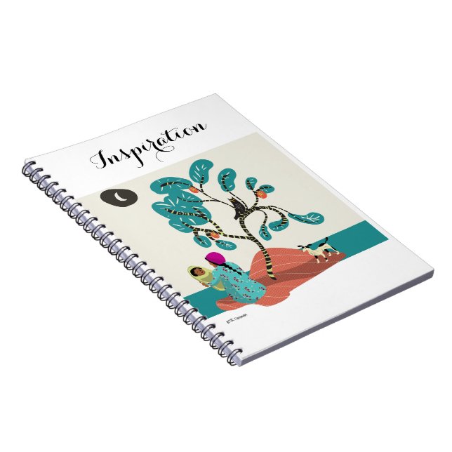 Carnet Hibou dans l'arbre, mère indienne avec le bébé et (Côté Droit)