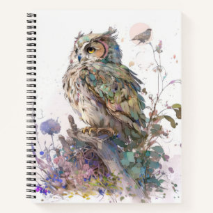 Carnet Hibou Portrait animal Peinture de la faune Forêt f