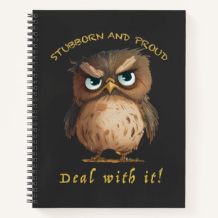 Carnet Hibou têtu Devoir Avec Il Mignonne adorable Drôle