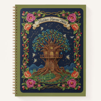 Carnet Hidden Haven Tales Embroidered Magical Treehouse