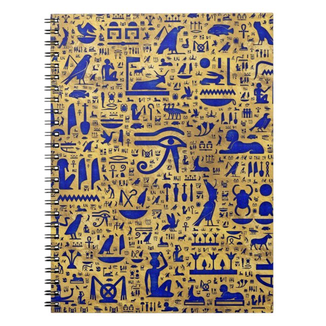 Carnet Hiéroglyphe égyptien Lapis Lazuli et Gold (Devant)