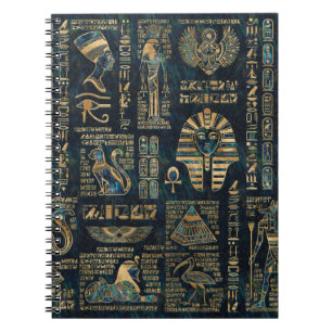 Carnet Hiéroglyphes et divinités égyptiens - ormeau et