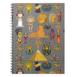 Carnet Hiéroglyphique égyptien ancien -Pharaon Motif