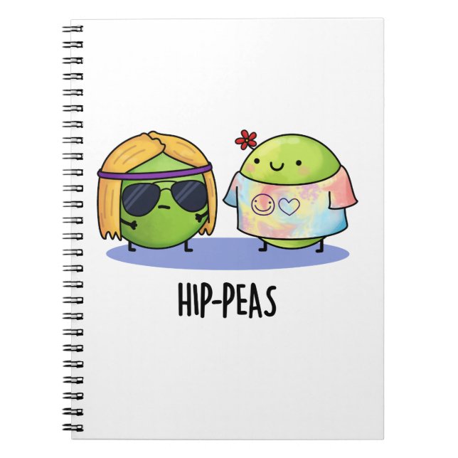 Carnet Hip-peas Drôle Hippie Pois Jeu de mots  (Devant)
