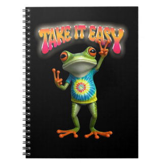 Carnet Hippie Frog Take it Easy Fun Colorful 